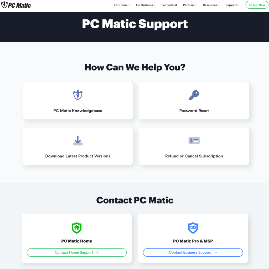 PC Matic vs McAfee: PC Matic knowledge base Support